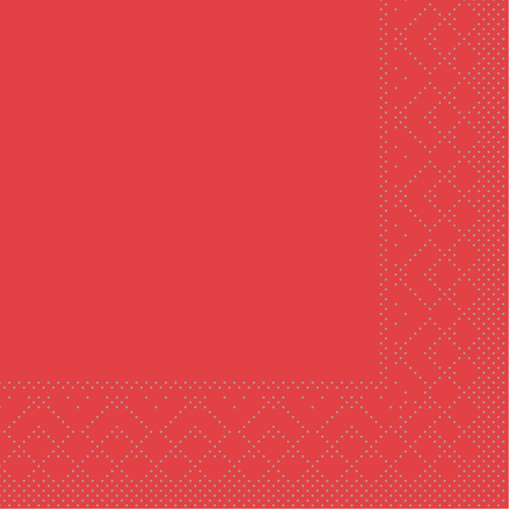 Tissue 3-lg Serviette Basic rot 20 x 20 cm 1/4 Falz