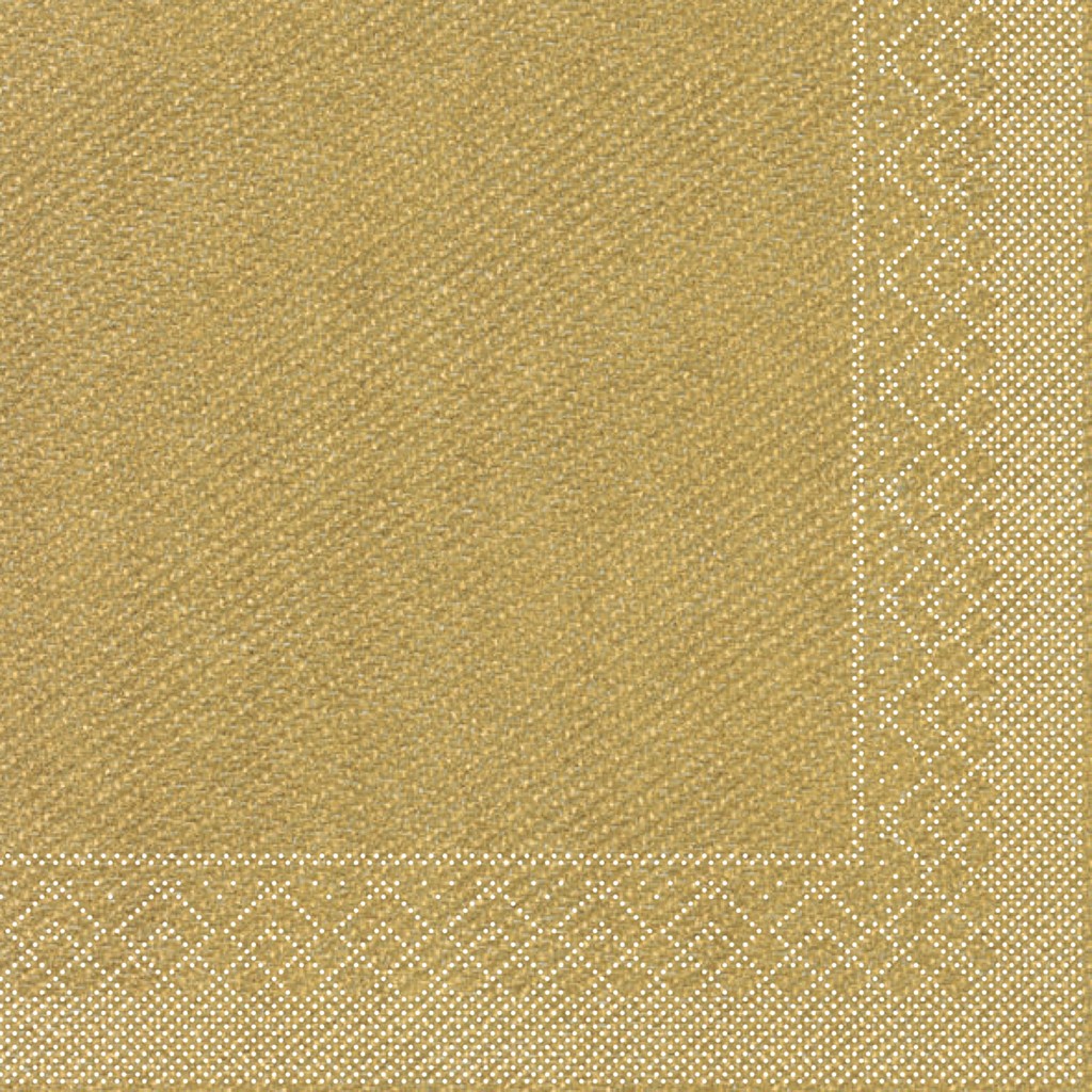 Tissue 3-lagig Serviette Basic gold 33 x 33 cm 1/4 Falz