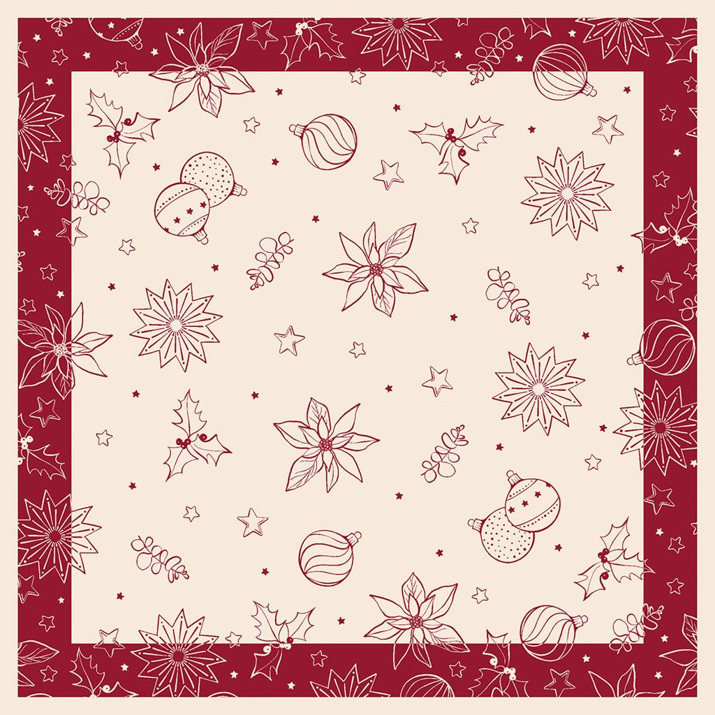 Linclass Tischdecke  Milan pebble stone 80 x 80 cm 1/8-Falz