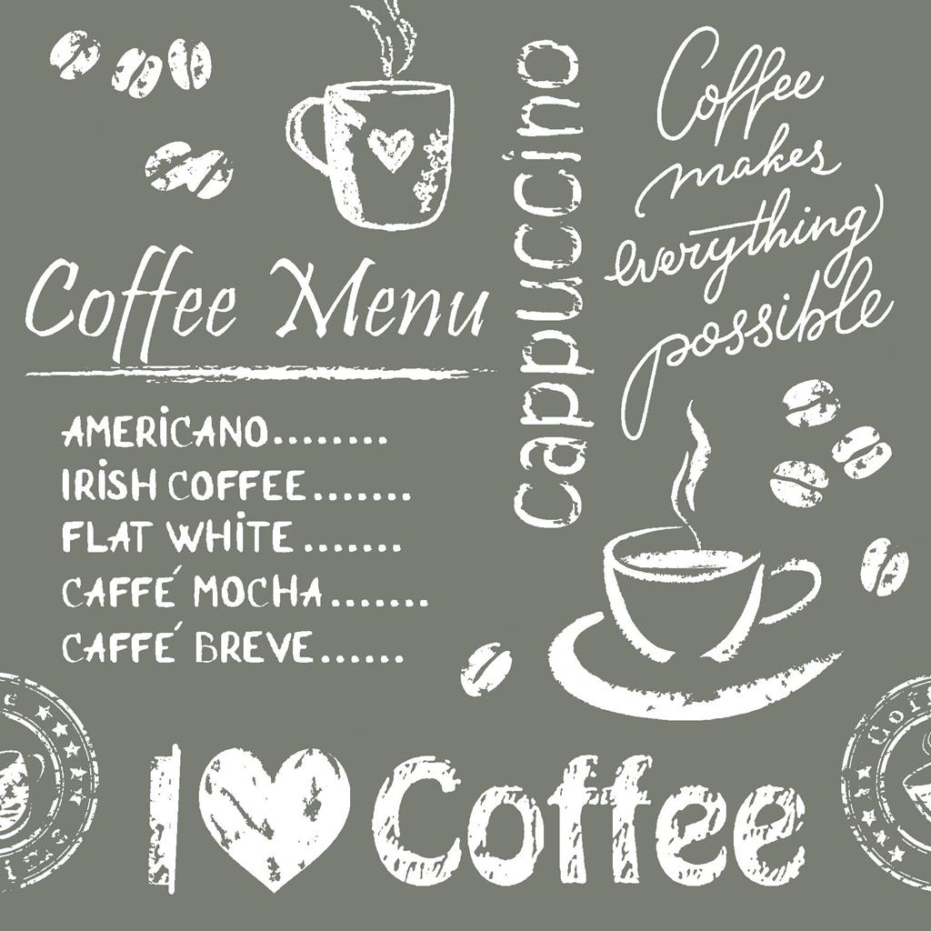 Tissue 9-lg Deckchen Coffee time anthraz 90 x 90 mm 6x250