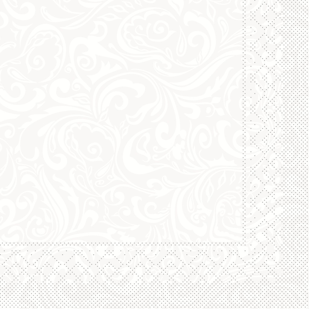 Tissue Serviette Lias weiss 40 x 40 cm 1/4 Falz 3-lg.