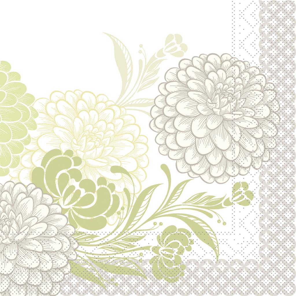 Tissue 3-lg Serviette Clarissa grün 40 x 40 cm 1/4 Falz