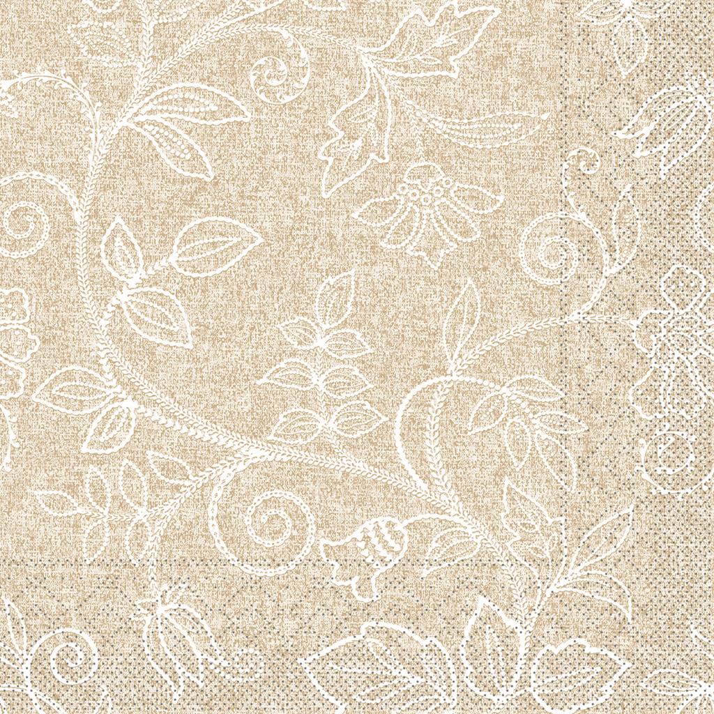 Tissue 3-lg Serviette Darlyn hellbraun 40 x 40 cm 1/4 Falz