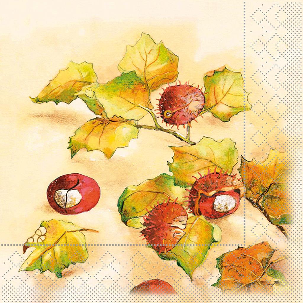 Tissue 3-lg Serviette Kastanie 33 x 33 cm 1/4 Falz