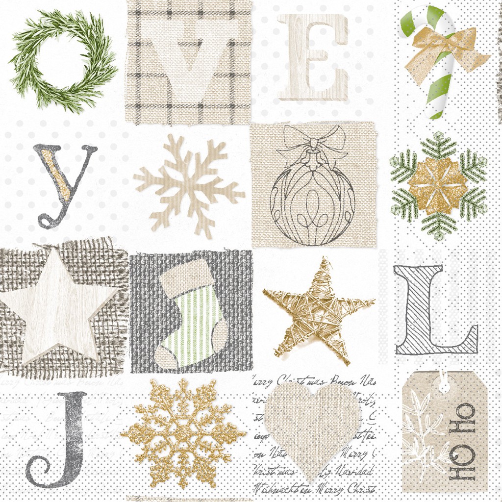 Tissue 3-lg Serviette  Candy 33 x 33 cm 1/4 Falz