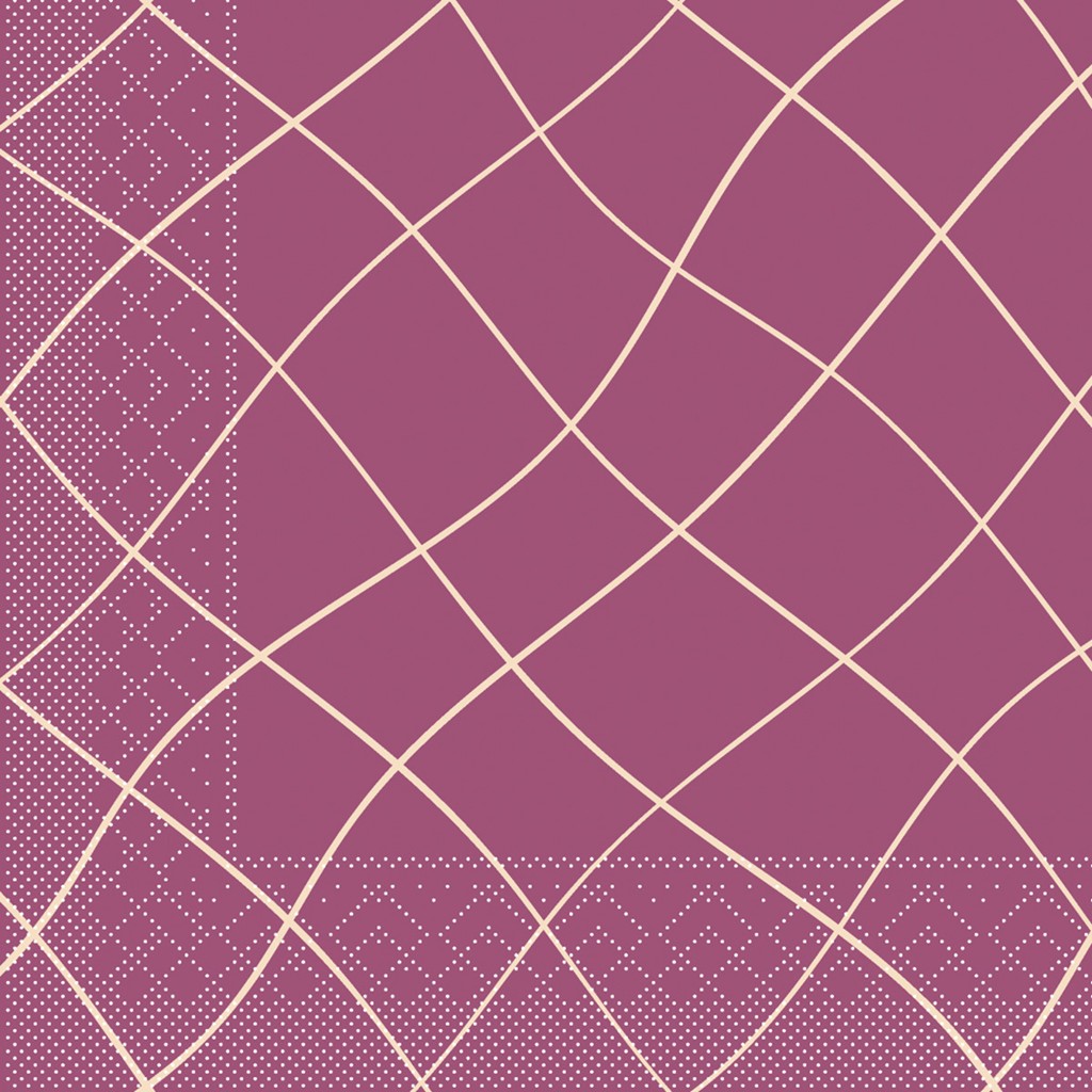 Tissue Serviette Louis Waves beere 33 x 33 cm 1/4 Falz 3-lg.