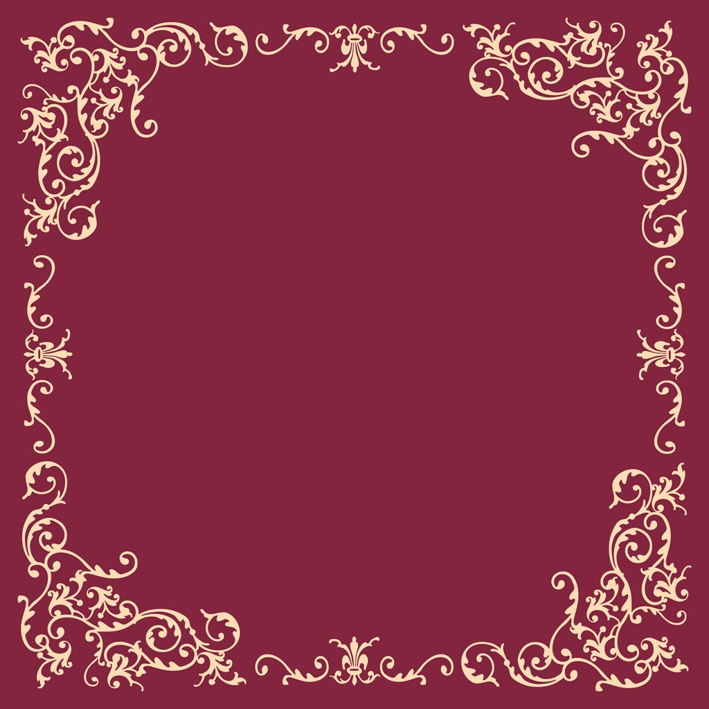 Linclass Tischdecke Pomp bordeaux-creme 80 x 80 cm 1/8-Falz