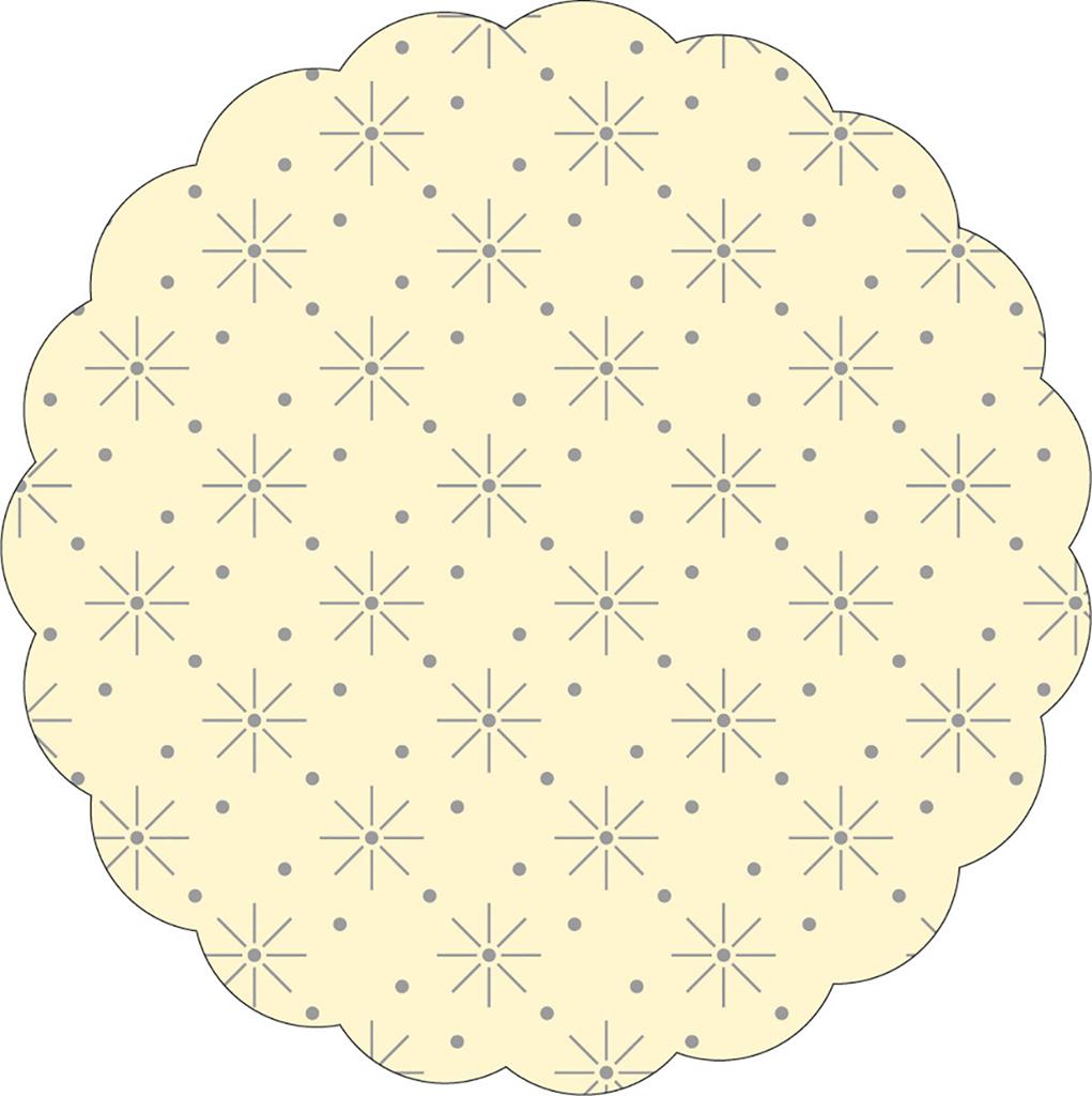 Tissue 9-lg Deckchen Basic creme (Stars+ 80 mm 6x250