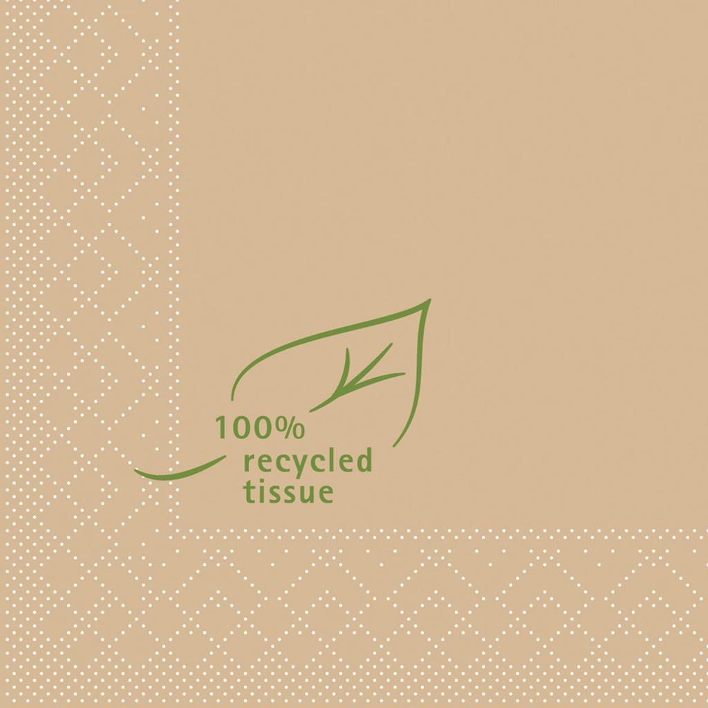 Tissue 3-lg Serviette Recycled Tissue 24 x 24 cm 1/4 Falz