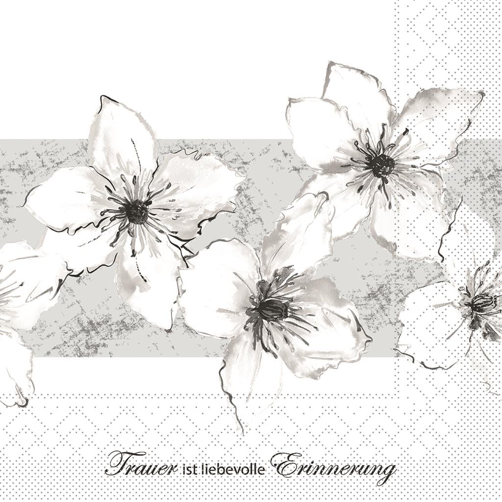 Linclass Serviette Zur Erinnerung 33 x 33 cm 1/4 Falz