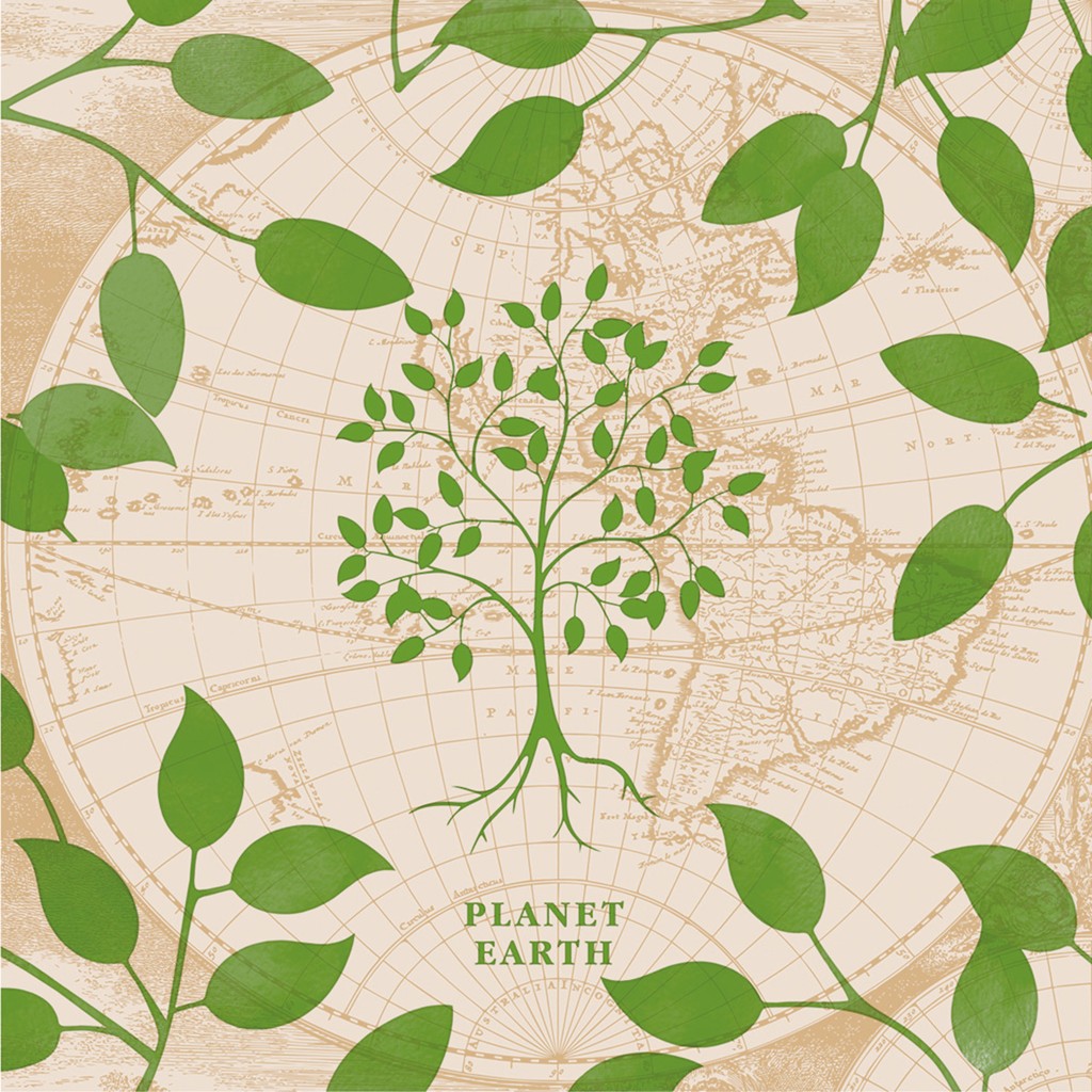 Linclass Serviette Opus Earth 40 x 40 cm 1/4 Falz