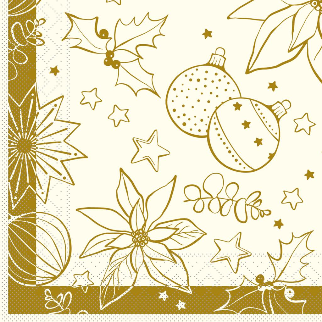 Tissue 3-lg Serviette  Milan champagner 40 x 40 cm 1/4 Falz