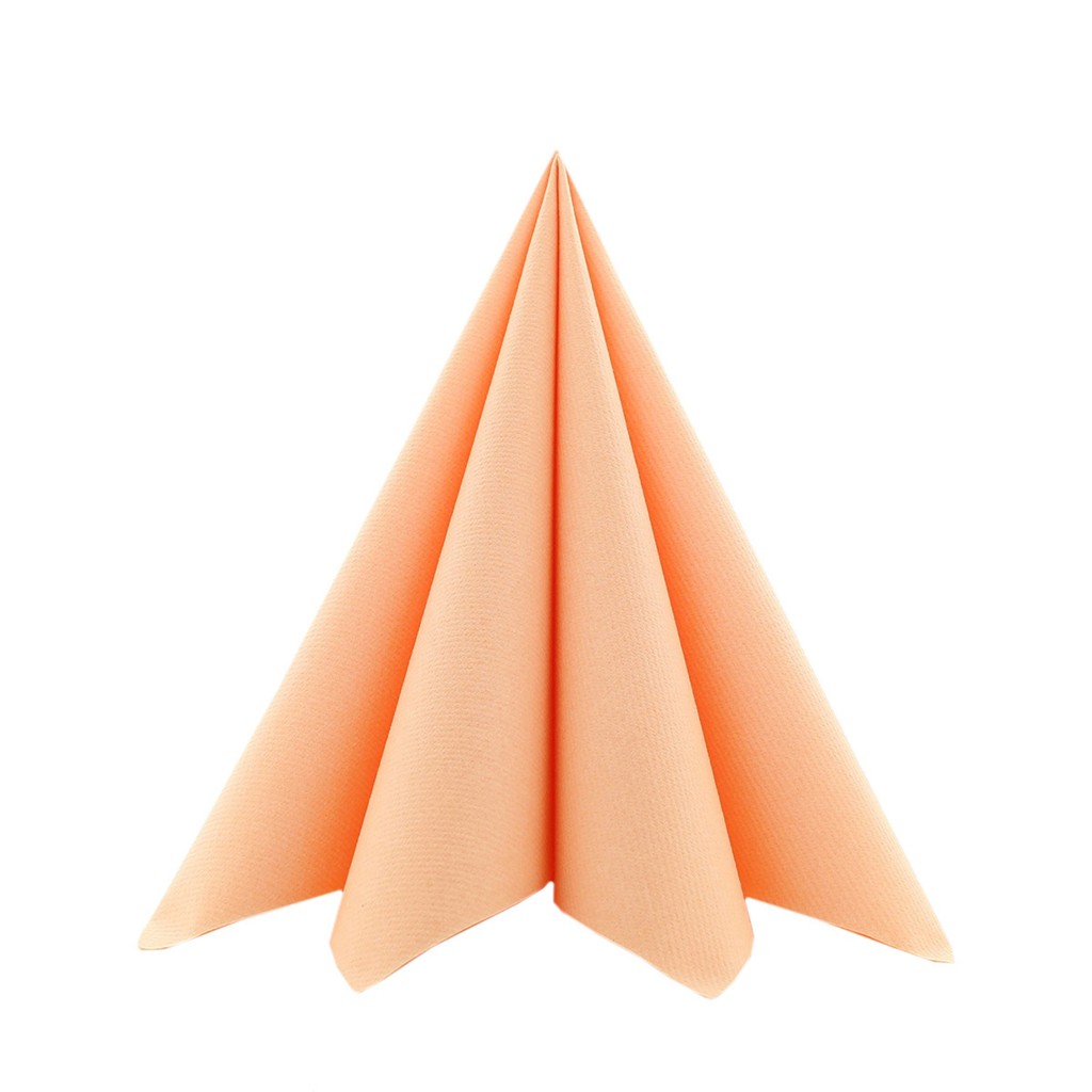 Linclass Serviette Basic aprikot 40 x 40 cm 1/4 Falz