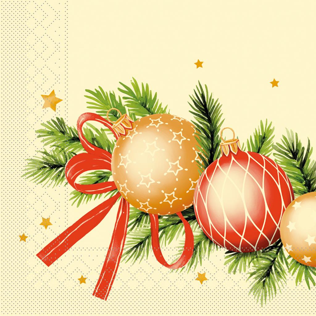 Tissue 3-lg Serviette  Kerstin champagne 33 x 33 cm 1/4 Falz