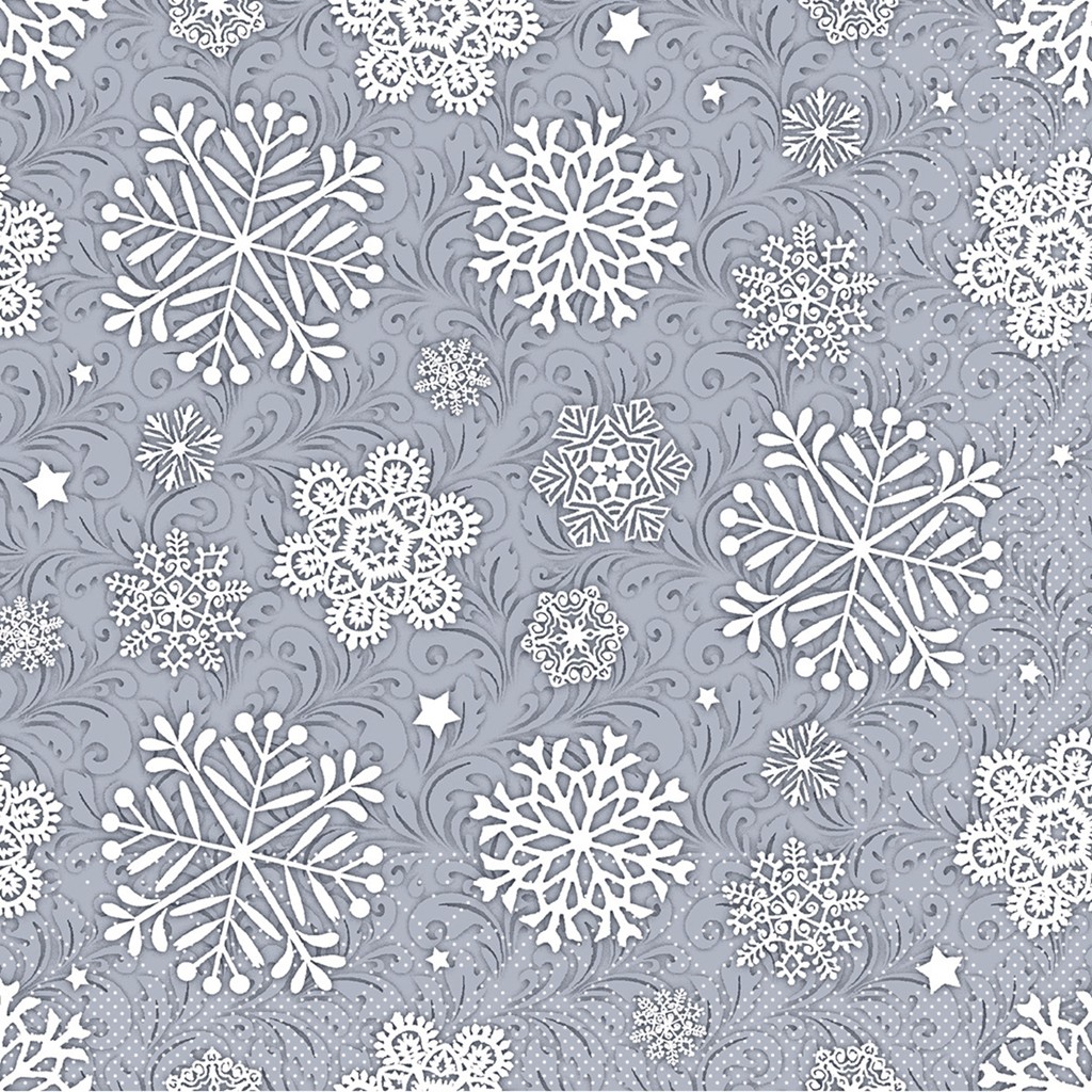 Tissue 3-lg Serviette  Steven silbergrau 33 x 33 cm 1/4 Falz