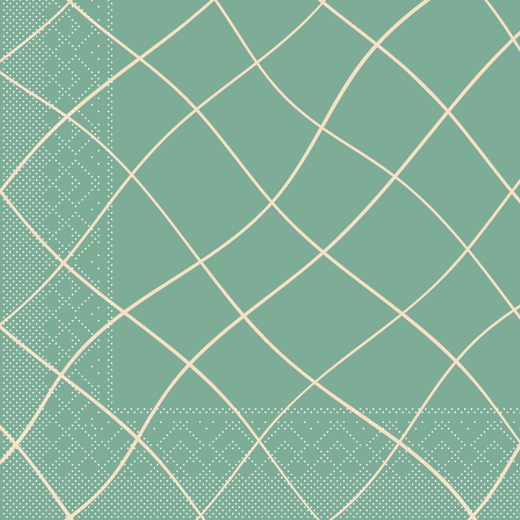 Tissue 3-lg. Serviette Louis Waves eukal 33 x 33 cm 1/4 Falz