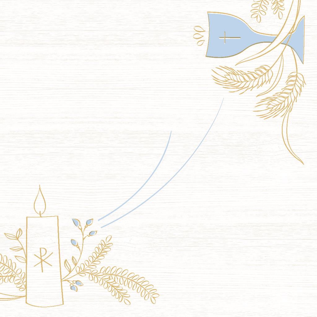 Linclass Serviette Kommunion/Konfirmatio 40 x 40 cm 1/4 Falz,  blau-grau