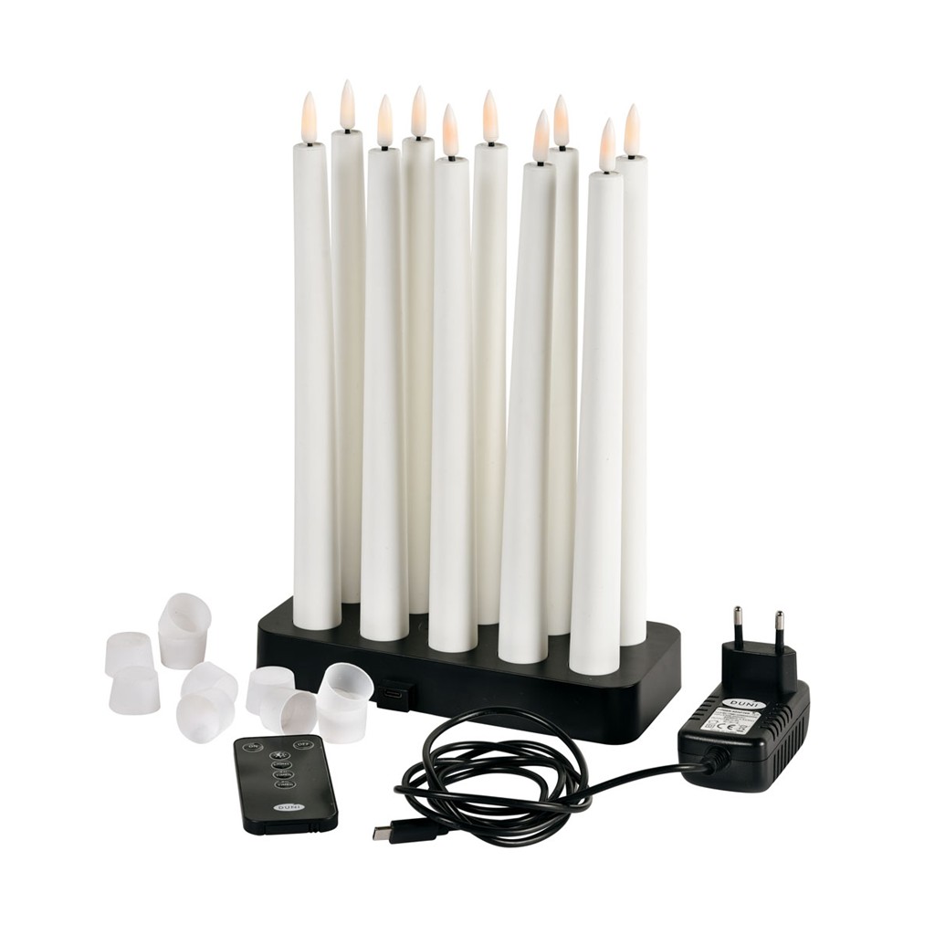 Duni LED Spitzkerzen 10er Set 27,8 cm x Ø 2,3 cm, weiß