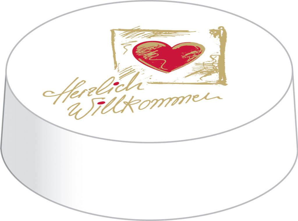 Karton Caps Herzlich Willkommen 86mm 1x200