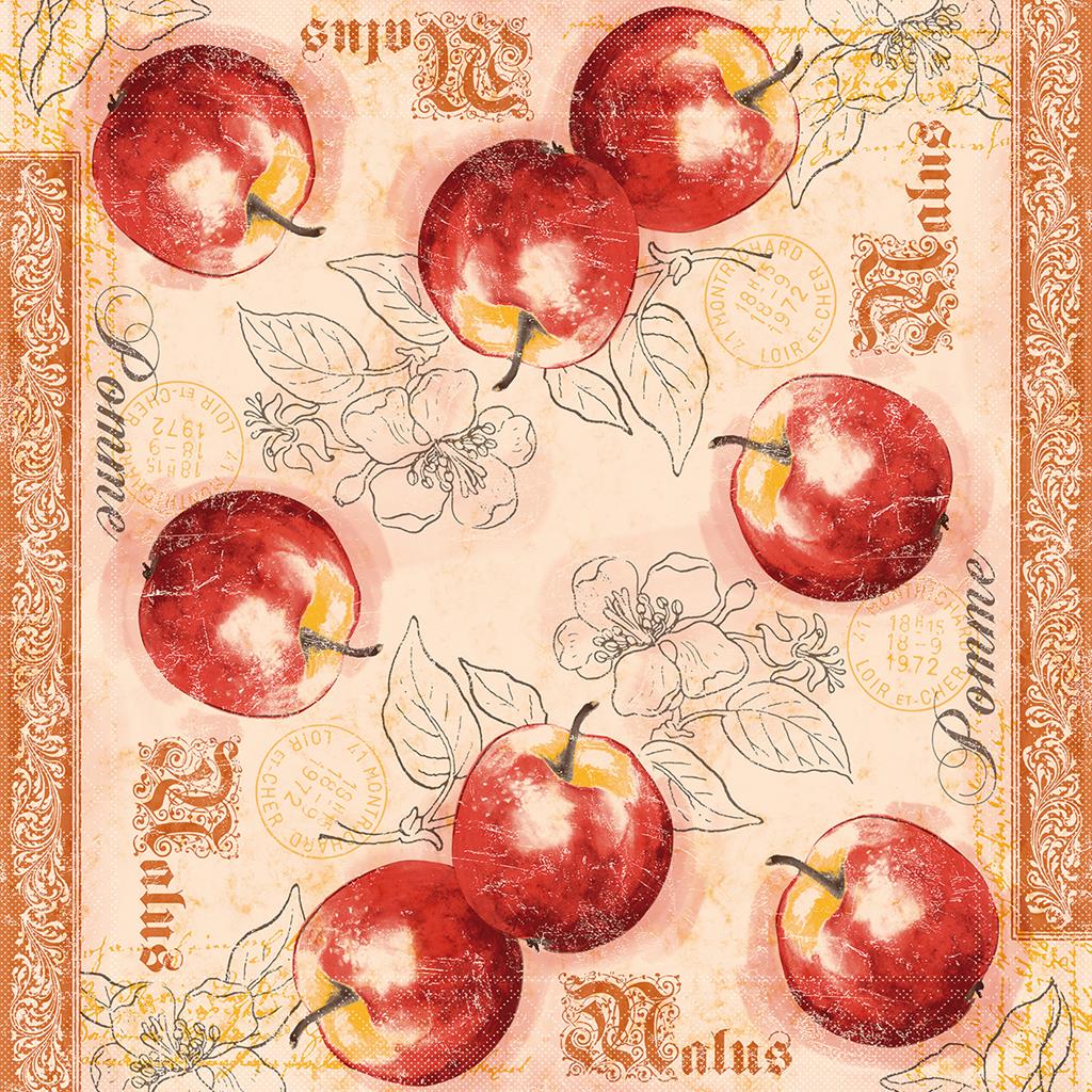 Tissue 3-lg Serviette Malus 33 x 33 cm 1/4 Falz