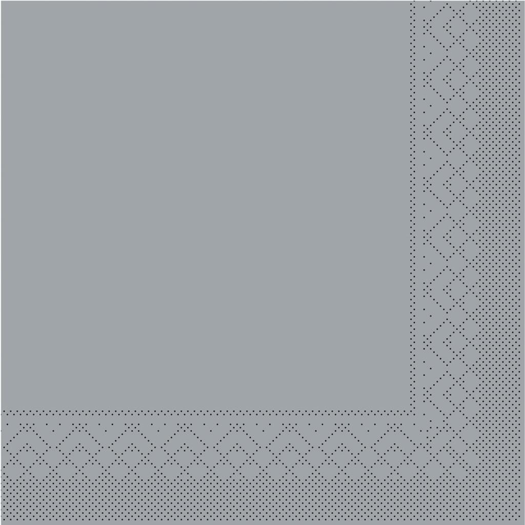 Tissue 3-lg Serviette Basic grau 40 x 40 cm 1/4 Falz