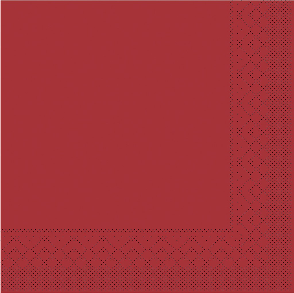 Tissue Serviette Basic bordeaux 20 x 20 cm 1/4 Falz 3-lg.