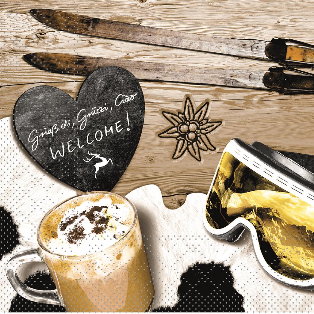 Tissue 3-lg Serviette Hüttenzauber 24 x 24 cm 1/4 Falz