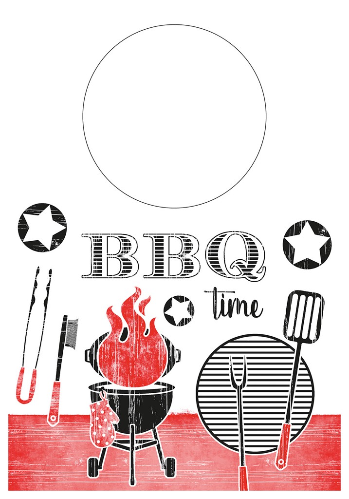 Vlies  Jumbolätzchen BBQ-Time 60 x 42 cm
