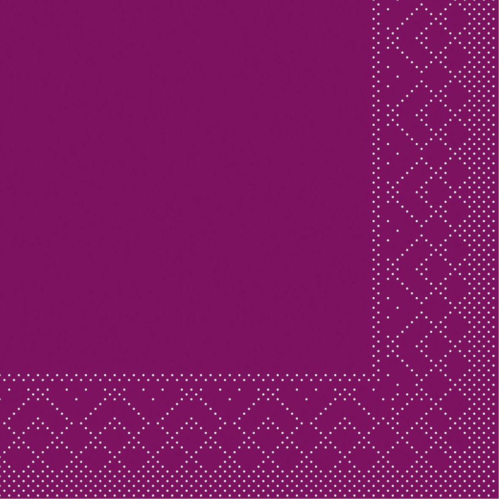 Tissue Serviette Basic aubergine 24 x 24 cm 1/4 Falz 3-lg.