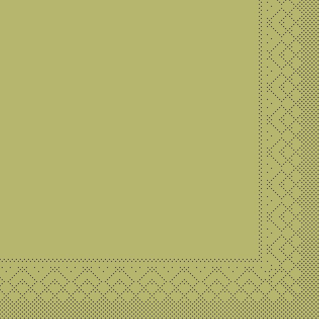 Tissue 3-lg Serviette Basic oliv 33 x 33 cm 1/4 Falz