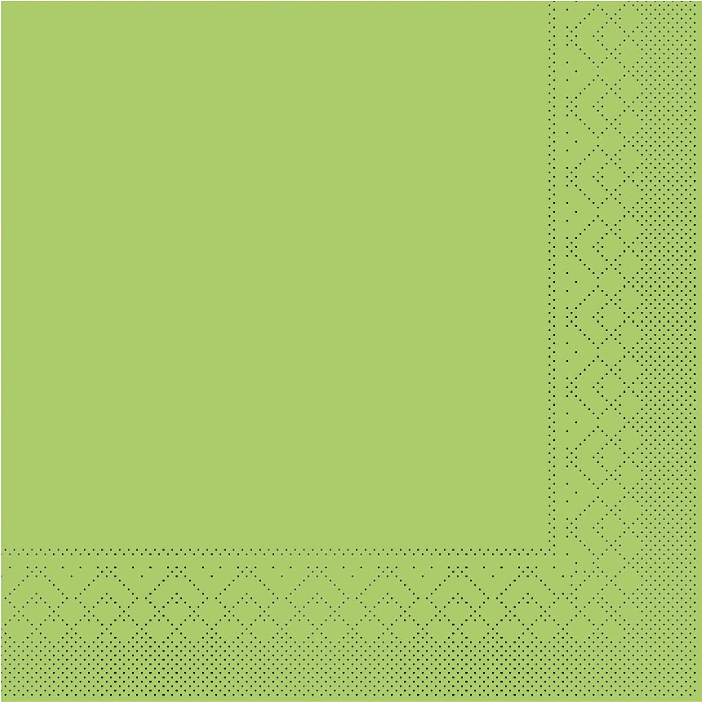 Tissue Serviette Basic kiwi 20 x 20 cm 1/4 Falz 3-lg.