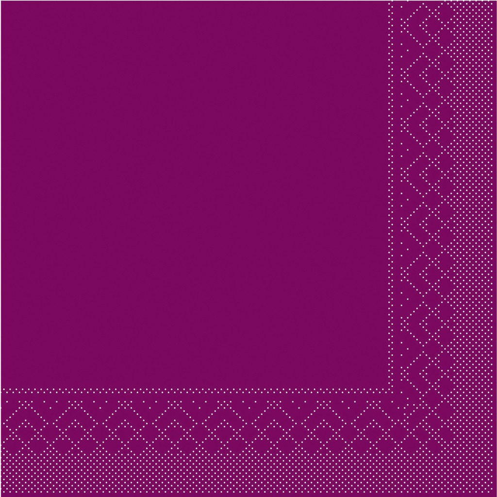 Tissue Serviette Basic aubergine 33 x 33 cm 1/4 Falz 3-lg.