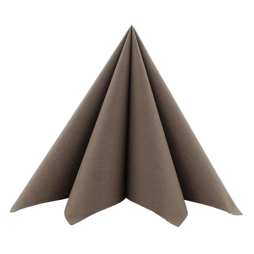 Linclass Serviette Basic braun 40 x 40 cm 1/4 Falz