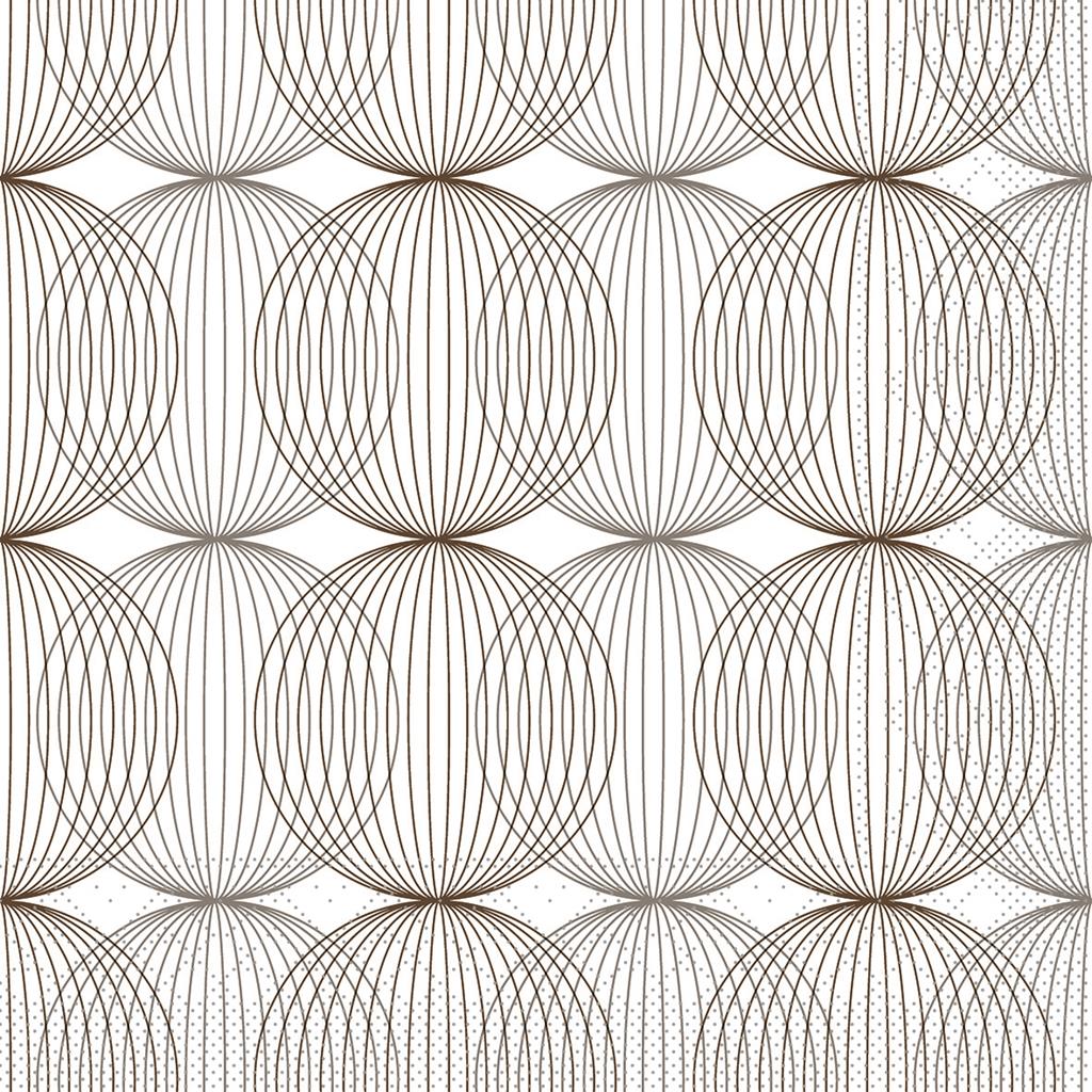 Tissue 3-lg Serviette Ludo beige grey-br 24 x 24 cm 1/4 Falz