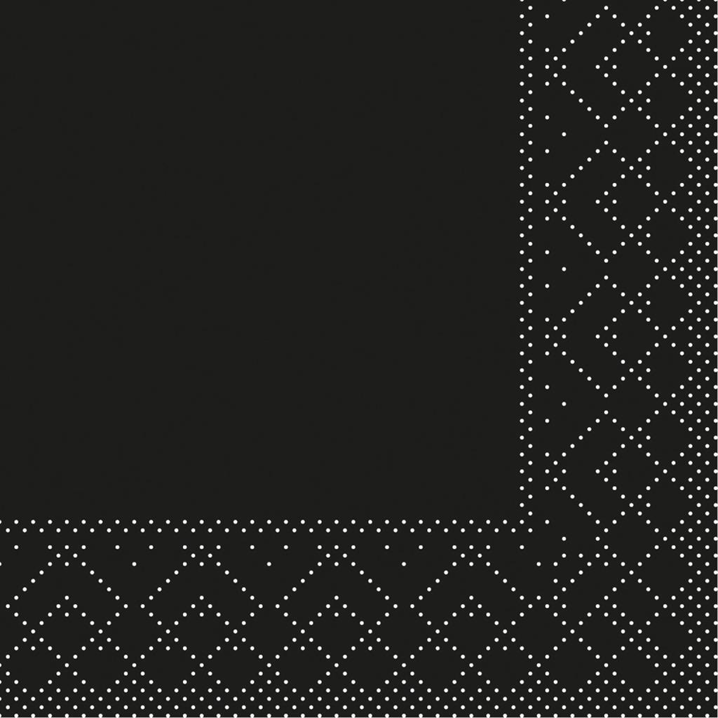 Tissue 3-lg Serviette Basic schwarz 20 x 20 cm 1/4 Falz
