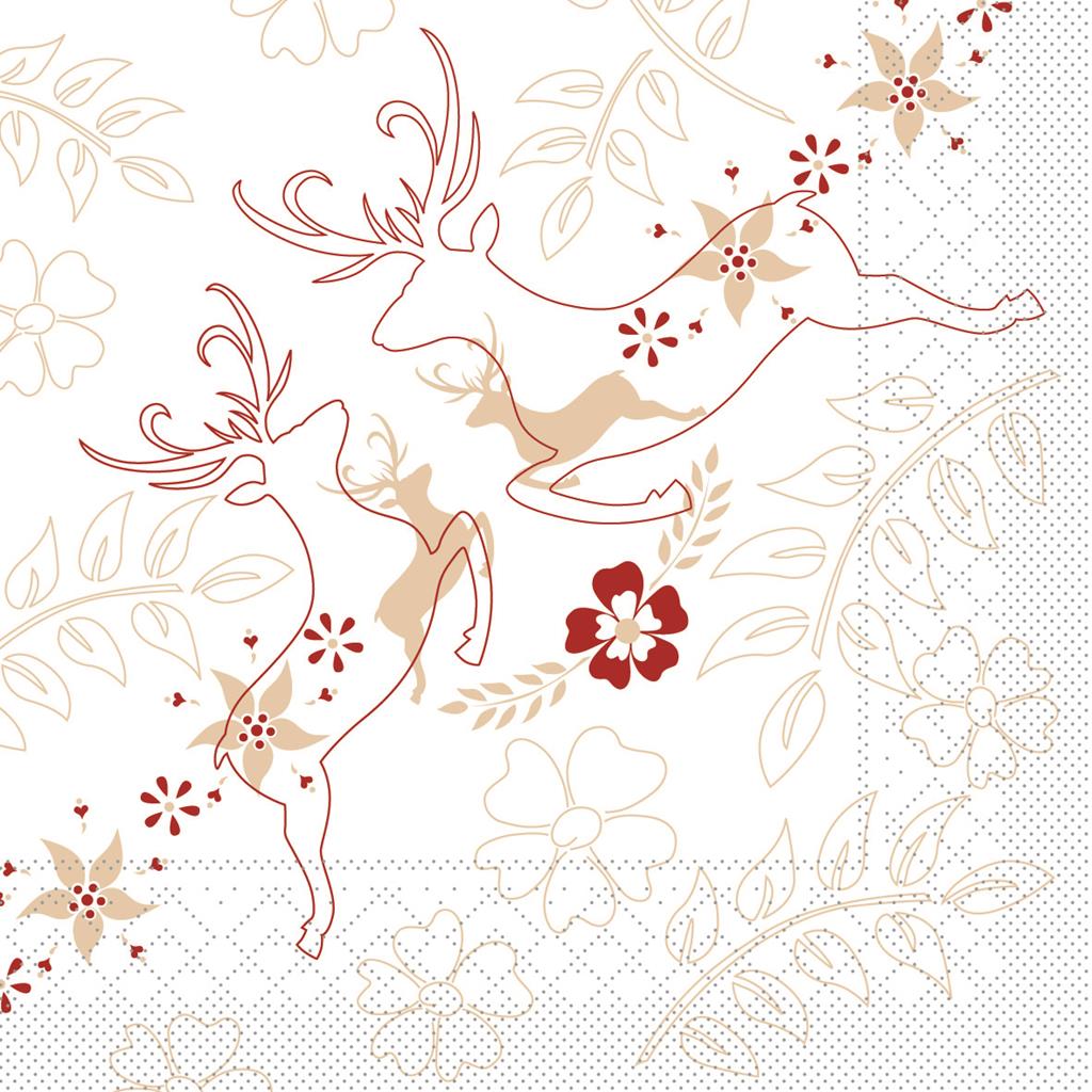 Tissue 3-lg Serviette Leonard beige-bord 33 x 33 cm 1/4 Falz