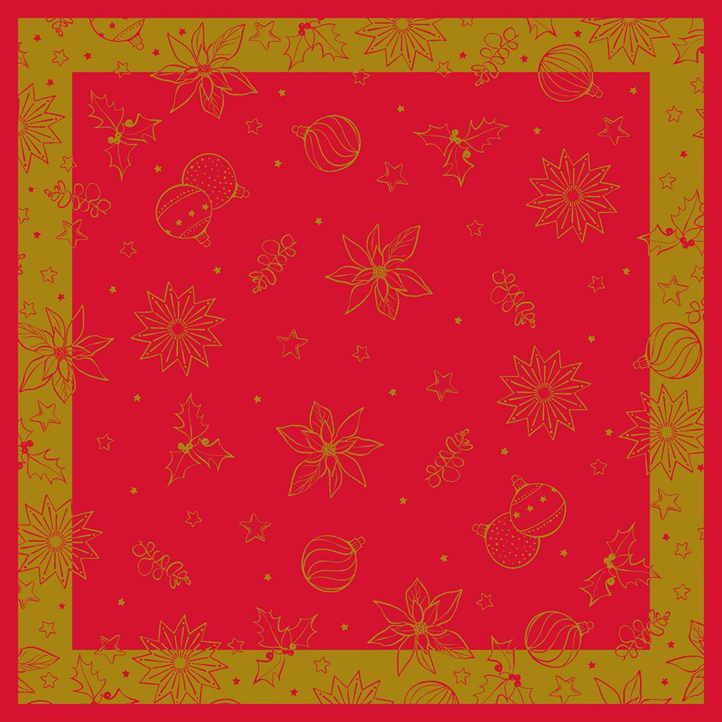 Linclass Tischdecke  Milan rot 80 x 80 cm 1/8-Falz