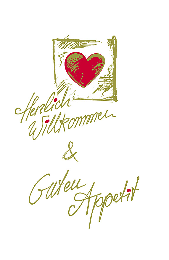 Linclass Serviette Herzl. Willkommen & G 24 x 40 cm 1/4 Falz