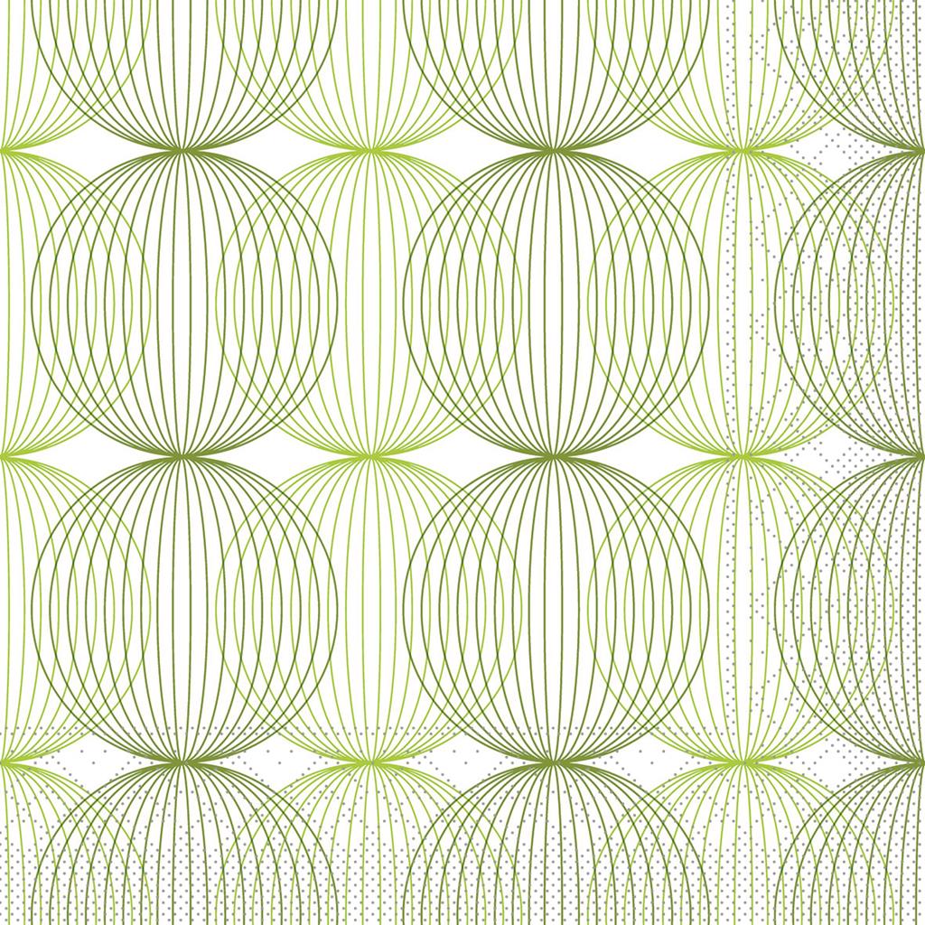 Tissue 3-lg Serviette Ludo lime-oliv 24 x 24 cm 1/4 Falz
