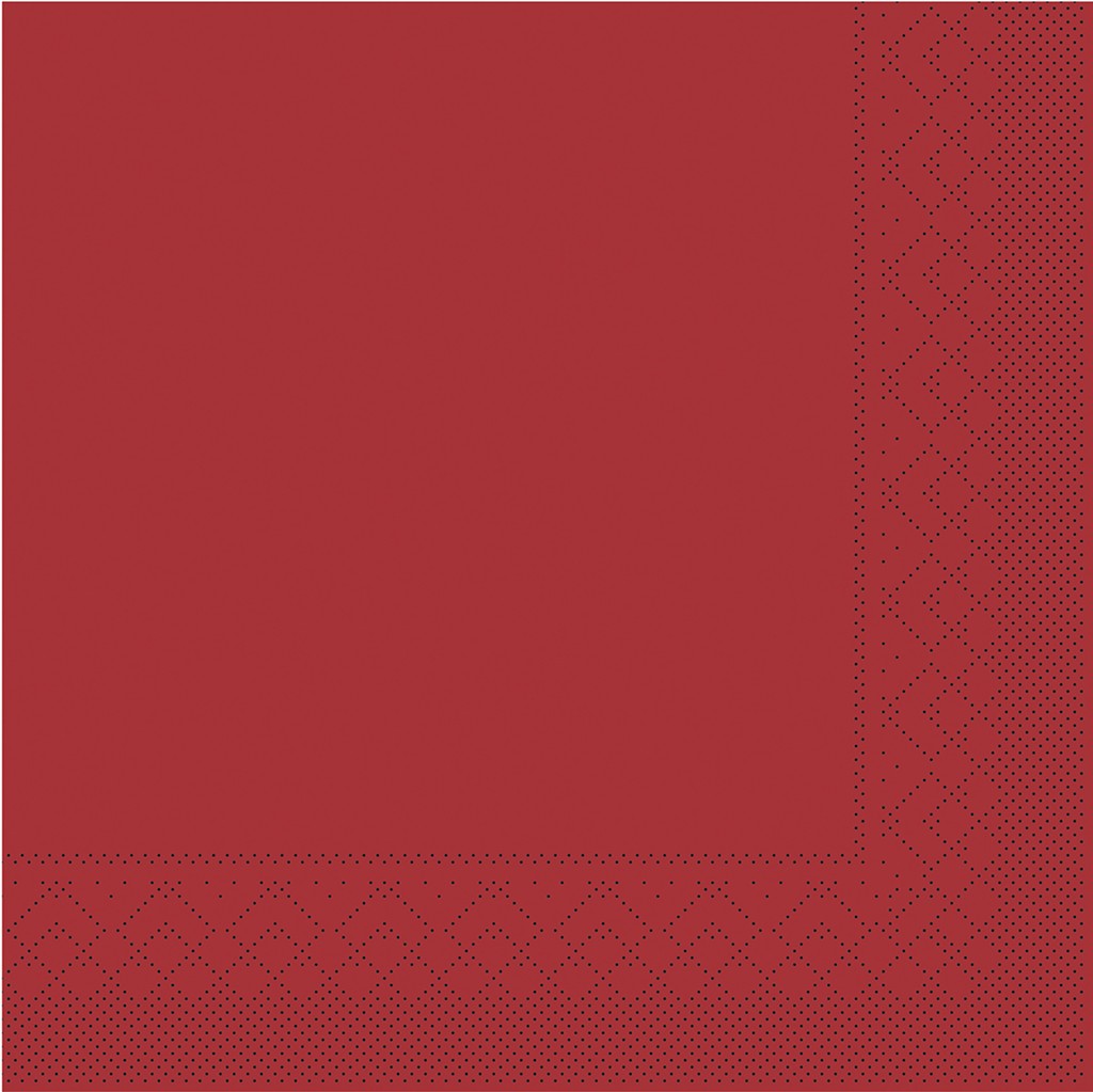 Tissue Serviette Basic bordeaux 40 x 40 cm 1/4 Falz 3-lg.