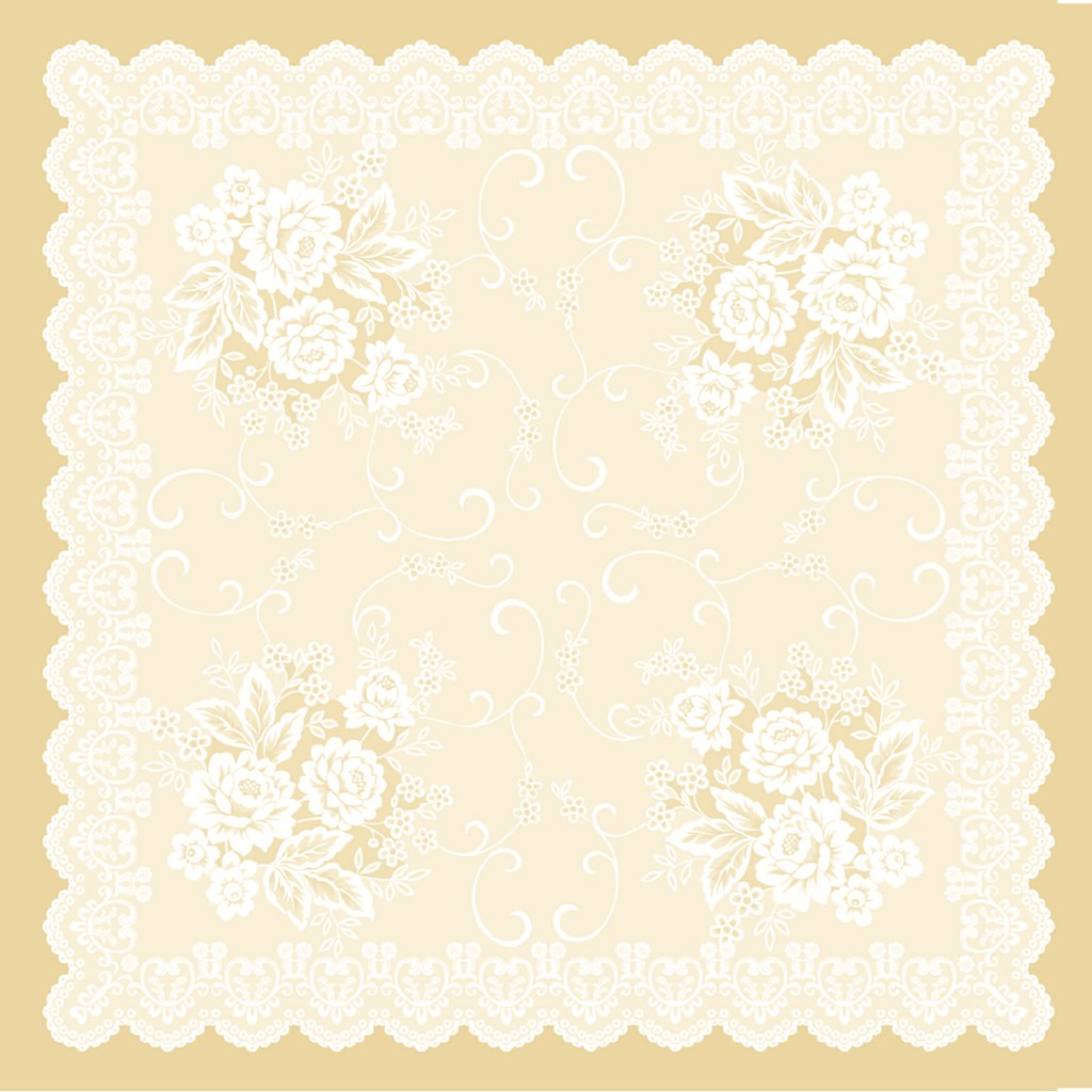 Linclass Tischdecke Franziska beige 80 x 80 cm 1/8-Falz