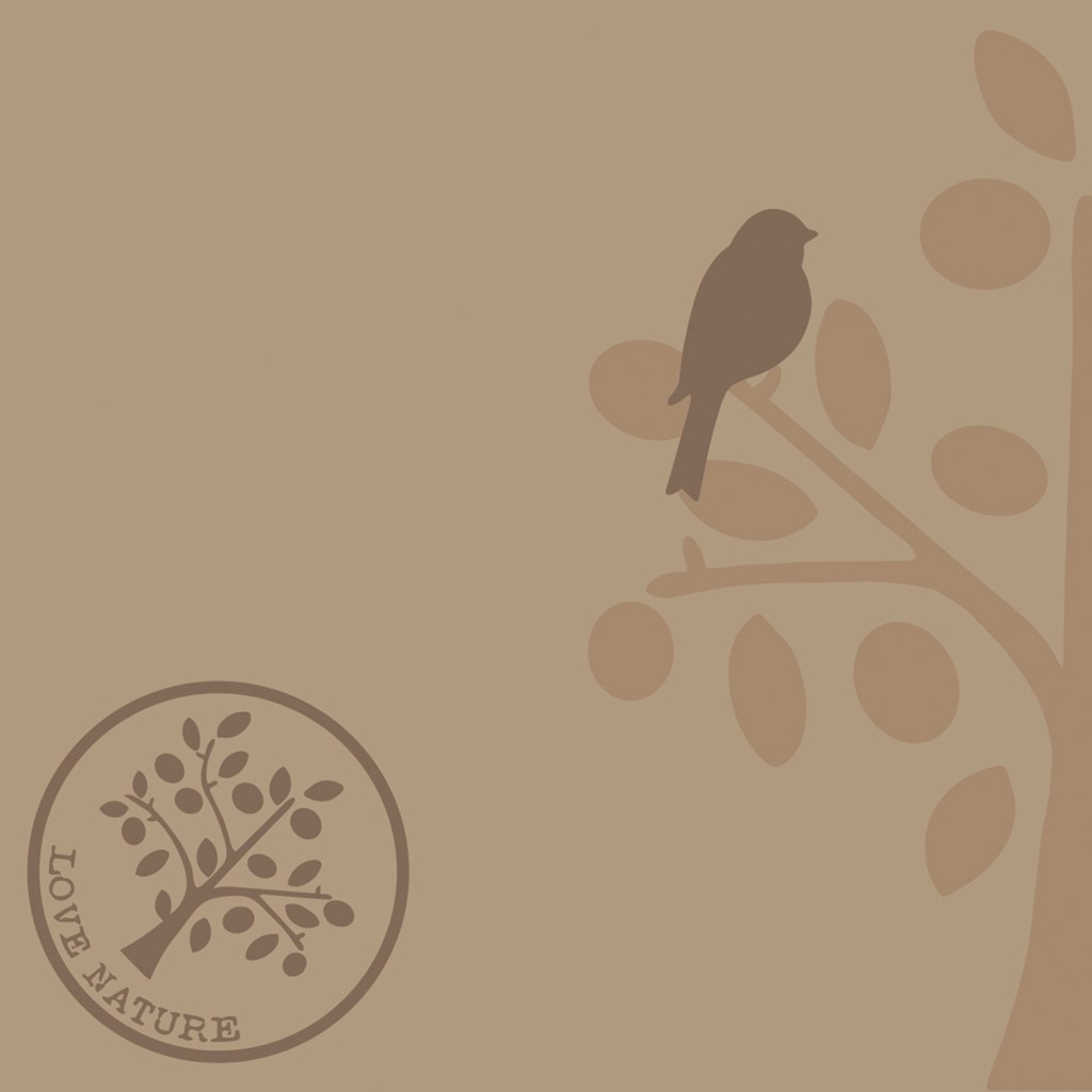 Linclass Serviette Love Nature-Baum beig 40 x 40 cm 1/4 Falz