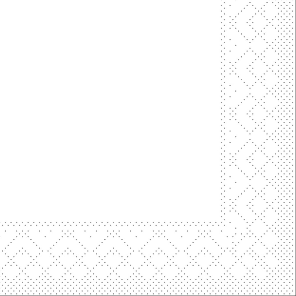 Tissue Serviette Basic weiss 20 x 20 cm 1/4 Falz 3-lg.