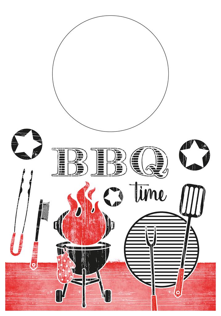 Vlies Jumbolätzchen BBQ-Time 60 x 42 cm