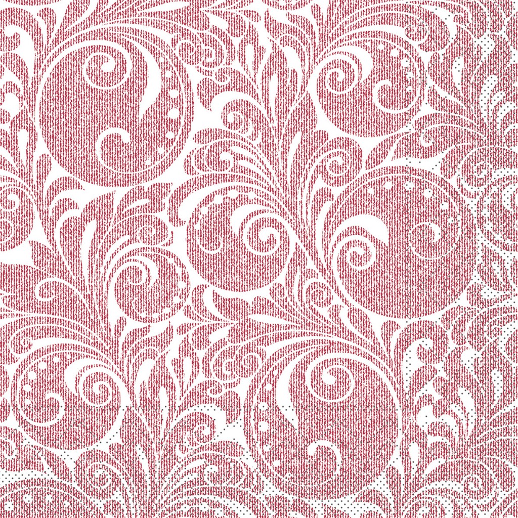 Tissue Serviette Jordan weiss-bordeaux 40 x 40 cm 1/4 Falz 3-lg.