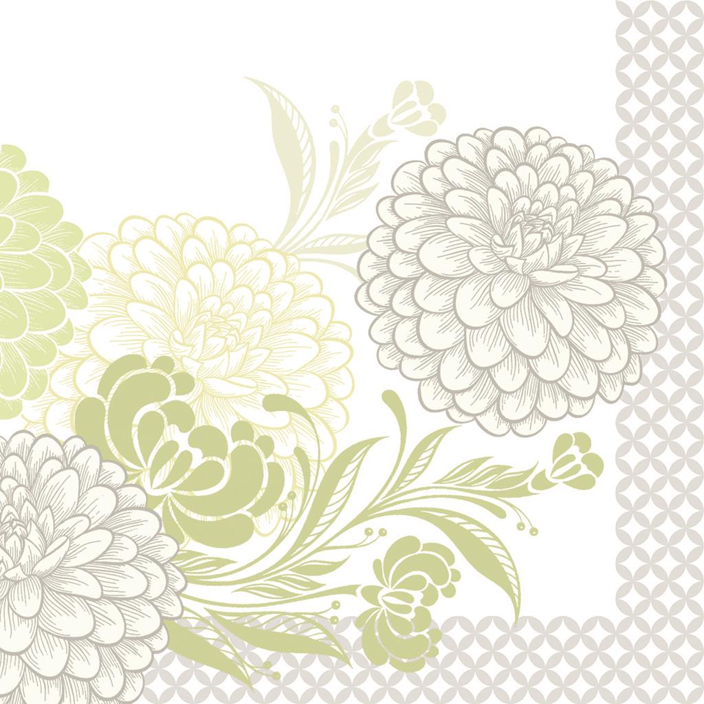 Linclass Serviette Clarissa grün 40 x 40 cm 1/4 Falz