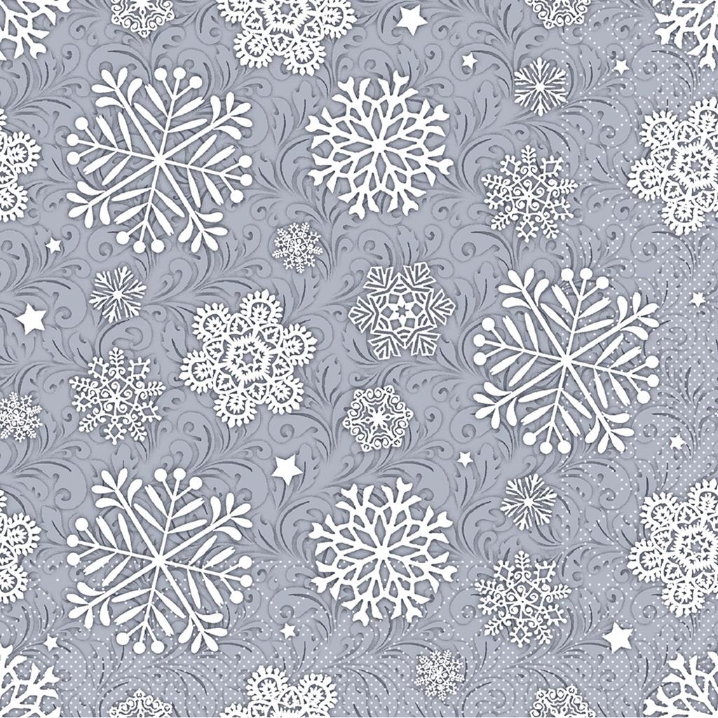 Tissue 3-lg Serviette  Steven silbergrau 33 x 33 cm 1/4 Falz