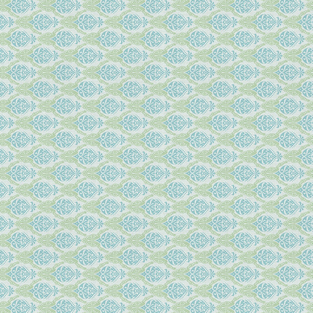 Linclass Tischdecke Doris grün-blau 80 x 80 cm 1/8-Falz