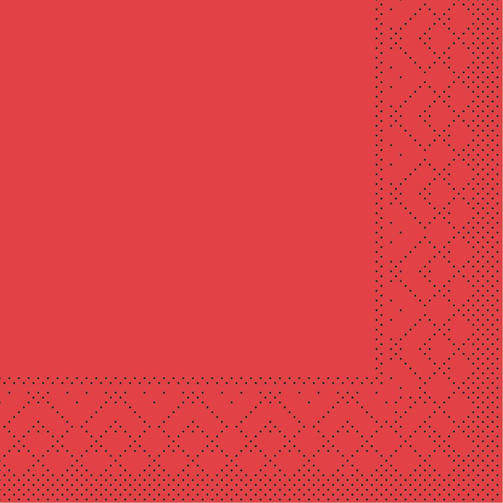 Tissue 3-lg Serviette Basic rot 24 x 24 cm 1/4 Falz