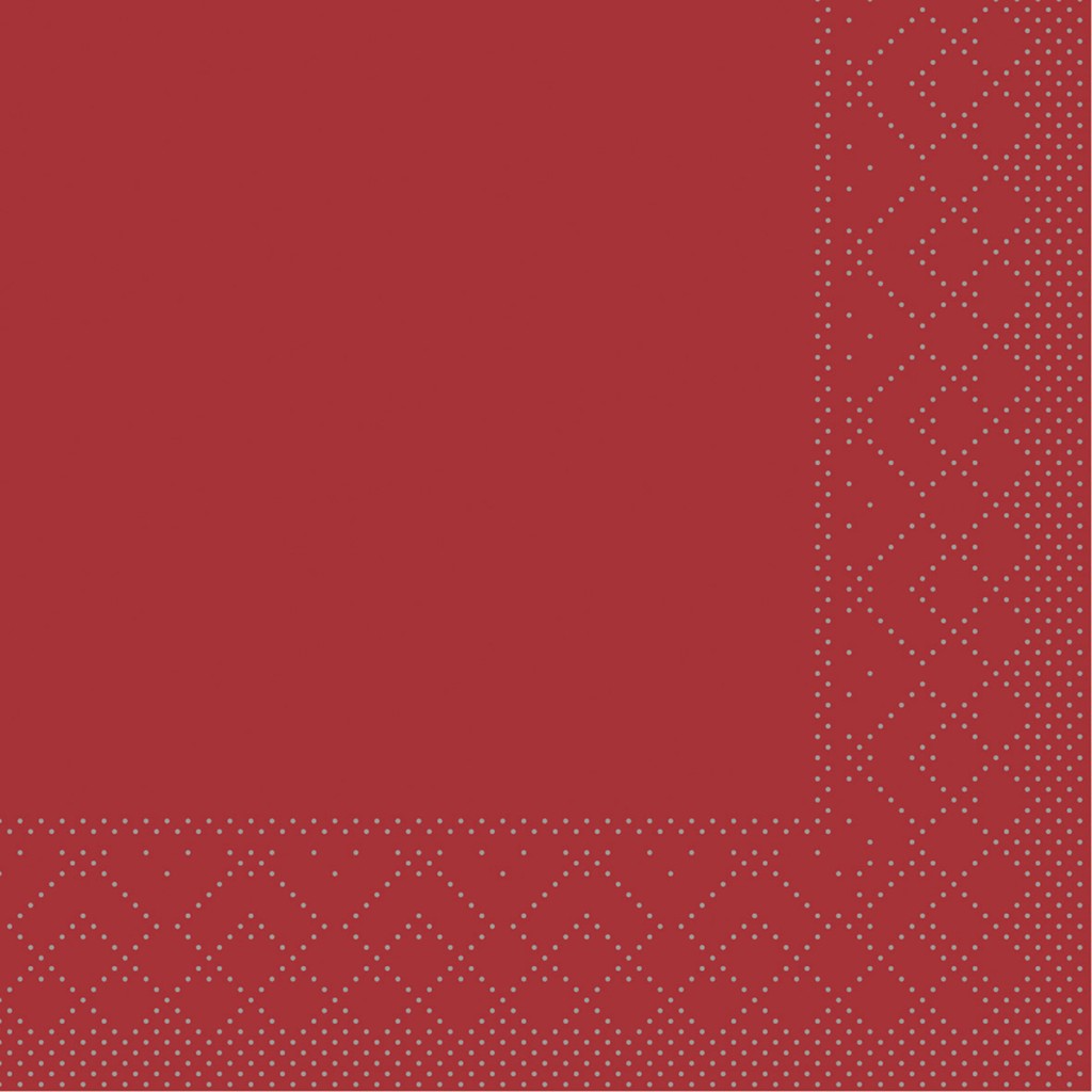 Tissue Serviette Basic bordeaux 24 x 24 cm 1/4 Falz 3-lg.
